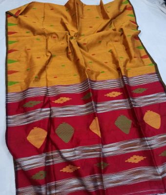 Multi Colour Pure Handloom Silk Cotton Saree From Bengal