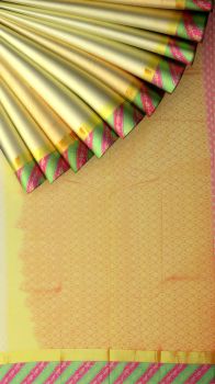 Tressure colored Kanchipuram silk saree with Morning-evening border