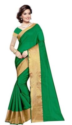 Dark Green Pure Handloom Silk Saree From Banaras