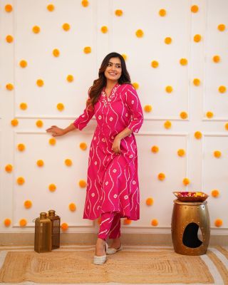 Pink Pure Handloom Kurta Pant Set