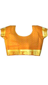Kanchipuram Saree withMaroon mustard equal zari peacock borderwith Self Embossed DesignRich Embossed zari contrast pallu