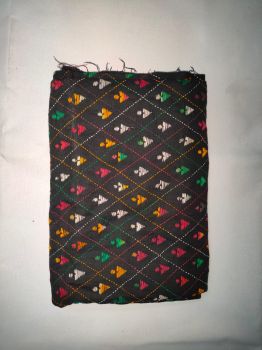 Black Pure Handloom Cotton Dupatta From Bengal