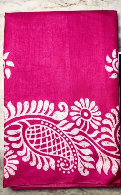 Pink Pure Handloom Maheshwari Silk Cotton Saree From Bengal