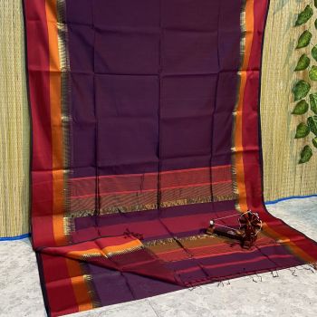 Woody Brown Pure Handloom Silk Saree