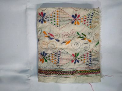 White Pure Handloom Tossor Stole From Bengal