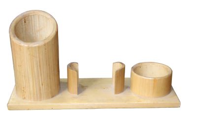 Wood & Bamboo Mobile Cum Pen Stand