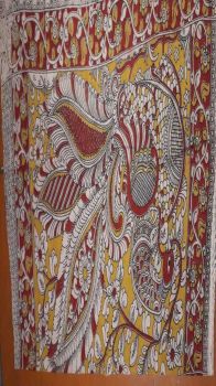 Multicolor Kalamkari saree with fancy designer pallu