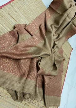 Clay Creek Resham Cotton Sequence Jamdani Saree
