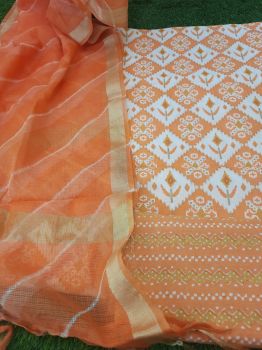 Orange Cotton Suit Dress Material