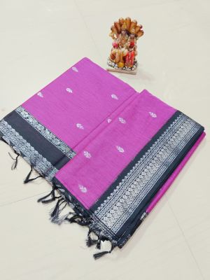 Pink Pure Handloom Gadwal Saree From Bengal