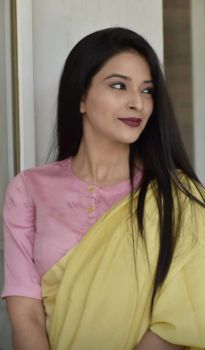 Yellow Bagru Block Print Cotton Mulmul Saree From Rajasthan