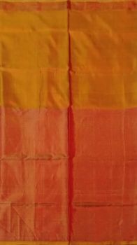 Mustard Uppada Tissue Silk Saree With Orangish Golden Border