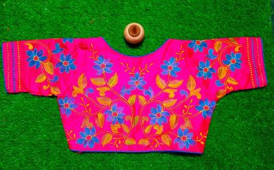Pink Latta Cotton Non Pad Readymade Blouse