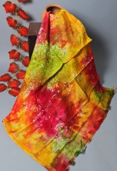 Bagru Hand Block Printed Chanderi Silk Dupatta