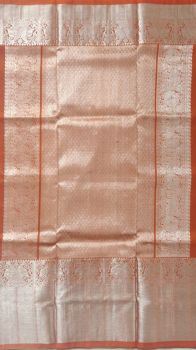 Bright Orange & Royal Blue Venkatagiri Silk Saree