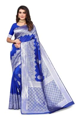 Royal Blue Pure Handloom Silk Saree From Banaras