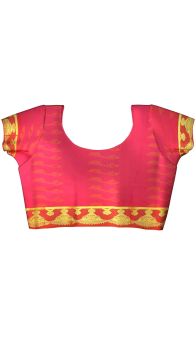 Kanchipuram Saree withGimmiki border with mustard pinkwith Self Embossed Design