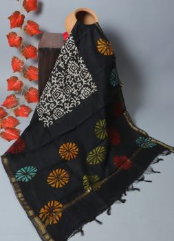Bagru Hand Block Printed Chanderi Silk Dupatta