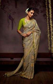 Grey Box Soft Brasso Organza Saree