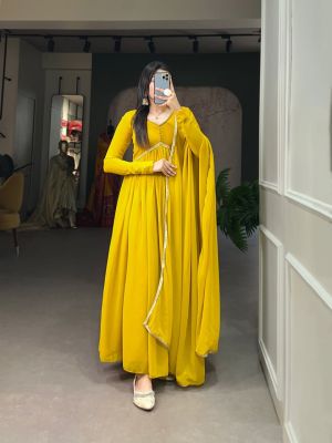 Golden Pure Handloom Alia Cut Suit