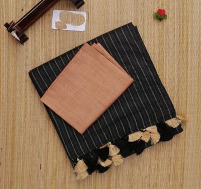 Black Pure Handloom jacquard Silk Saree From Banaras