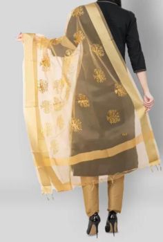 Cream Tissu Dupatta From Banaras