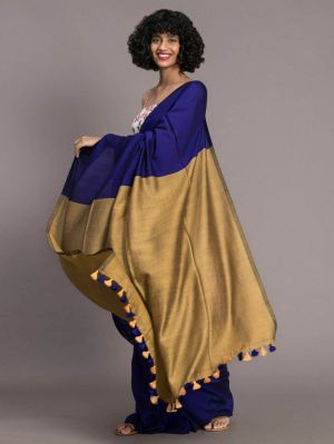 Multi Colour Pure Handloom Cotton Saree From Bengal