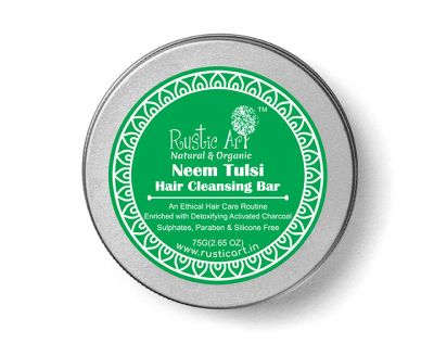 Rustic Art Neem Tulsi Hair Cleansing Bar (Shampoo Bar)