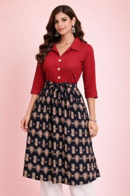Designer Bengal Cotton Hand Block Printed Kurti for Women with Smooth Fabric and Ethnic Appeal
