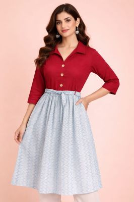 Classic Women’s Bengal Cotton Hand Block Printed Kurti with Unique Artisan Designs and Comfort Fit