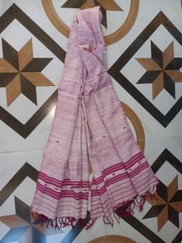 Baby Pink Natural Dye Eri Cotton Stole Pure Handloom From Kamrup Assam