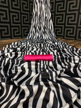 White And Black Digital Printed Design Heavy Satin Silk Saree