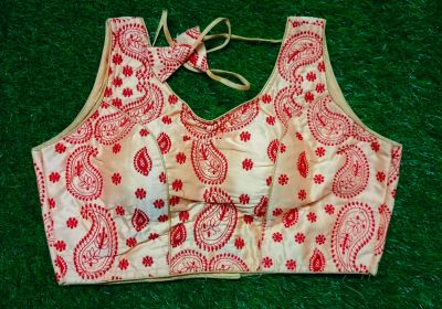 Cream Mango Cotton silk Pad Readymade Blouse