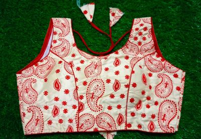 White Mango Cotton Silk Pad Readymade Blouse