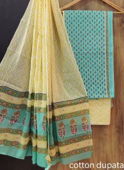 Luxor Gold Printed Suit With Flower Design Dupatta