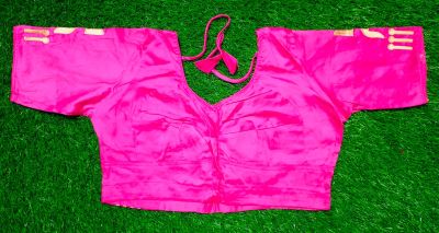 Pink Swastika Cotton Non Pad Readymade Blouse