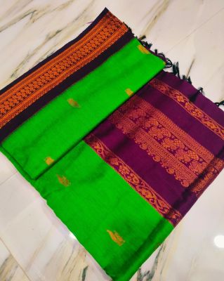 Green Pure Handloom Gadwal Saree From Bengal