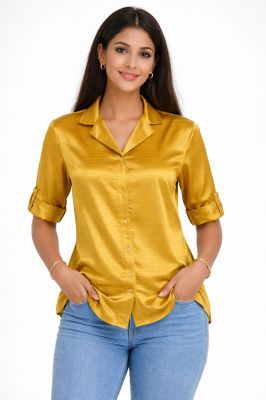 Yellow Sunshine Womens Hand Block Printed Tops From Bengal