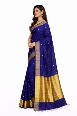 Blue Kashmiri Pashmina Silk Saree From Bengal