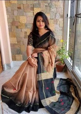 Multi Colour Pure Handloom Ikkat Saree From Bengal
