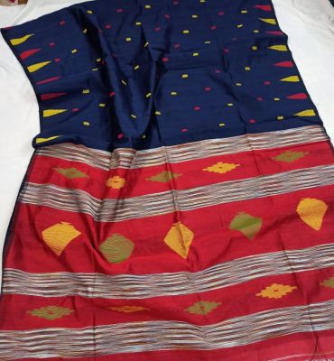 Multi Colour Pure Handloom Silk Cotton Saree From Bengal