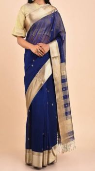 Blue shade maheshwari handlooms saree