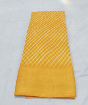 Yellow Line Cotton Doriya Rajasthani Saree