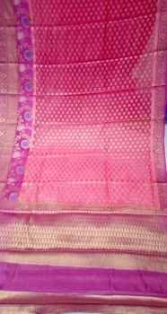 Pink Georgette Antique Fancy Saree From Banaras