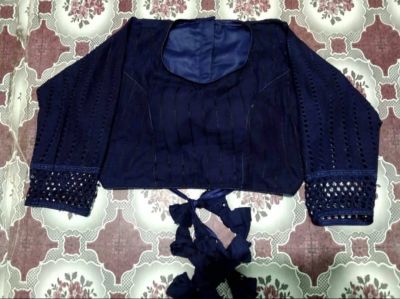 Black Sobsachi Kart Cotton Pad Readymade Blouse