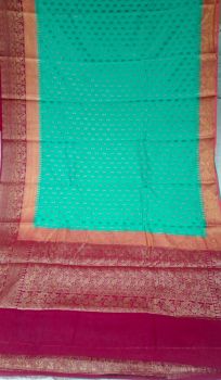 Green Georgette Fancy Saree From Banaras
