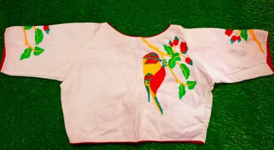 White Bird Cotton Non Pad Readymade Blouse