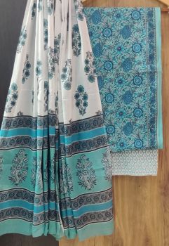 Grey Chateau Printed Suit With Flower Design Dupatta