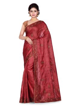 Wine Flower Pure Handloom Silk Saree