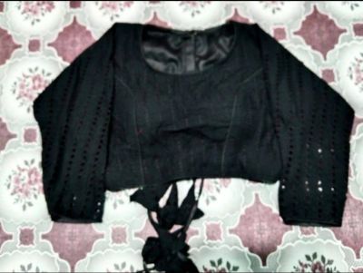 Blue Sobsachi Kart Cotton Pad Readymade Blouse